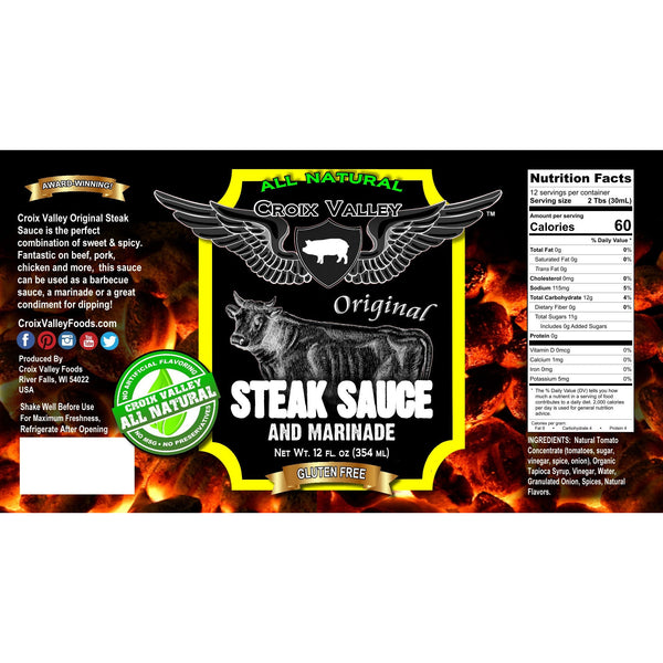 Croix Valley Original Steak Sauce & Marinade Label