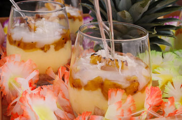 Pina Colada Parfait with Grilled Pineapple and Toasted Coconut