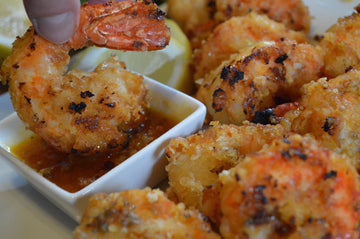 Grilled Coconut Curry Shrimp with Apricot Dipping Sauce