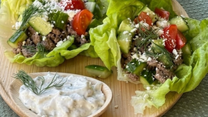 Mediterranean Lettuce Wraps with Lamb
