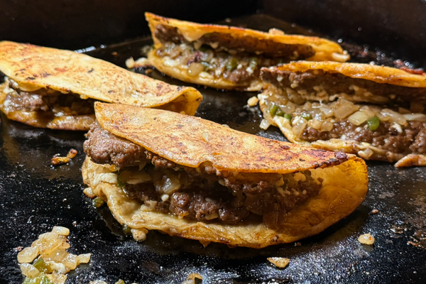 Birria-Style Smashburger Tacos