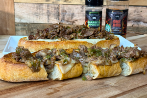 Philly Cheesesteak Stuffed Garlic Bread