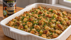 Homemade Thanksgiving Stuffing Recipe with Turkey Drippings