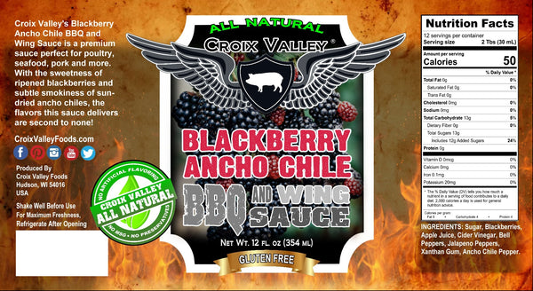Croix Valley Blackberry Ancho Chile BBQ and Wing Sauce