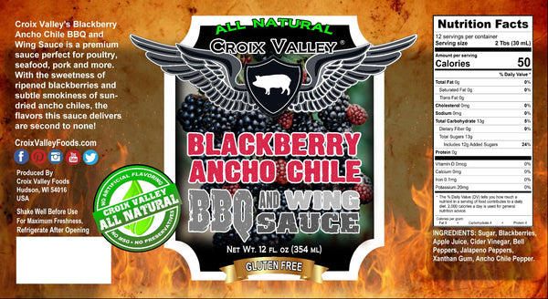 Croix Valley Blackberry Ancho Chile BBQ and Wing Sauce