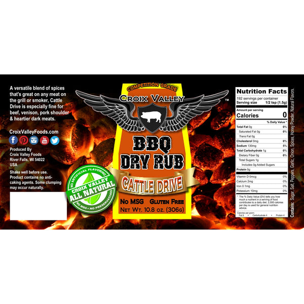 Croix Valley Cattle Drive BBQ Dry Rub Label